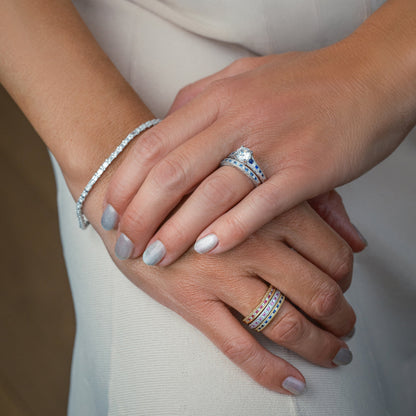 Channel Set Tsavorite Diamond Wedding Band