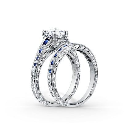 Classic Channel Sapphire Diamond Wedding Band