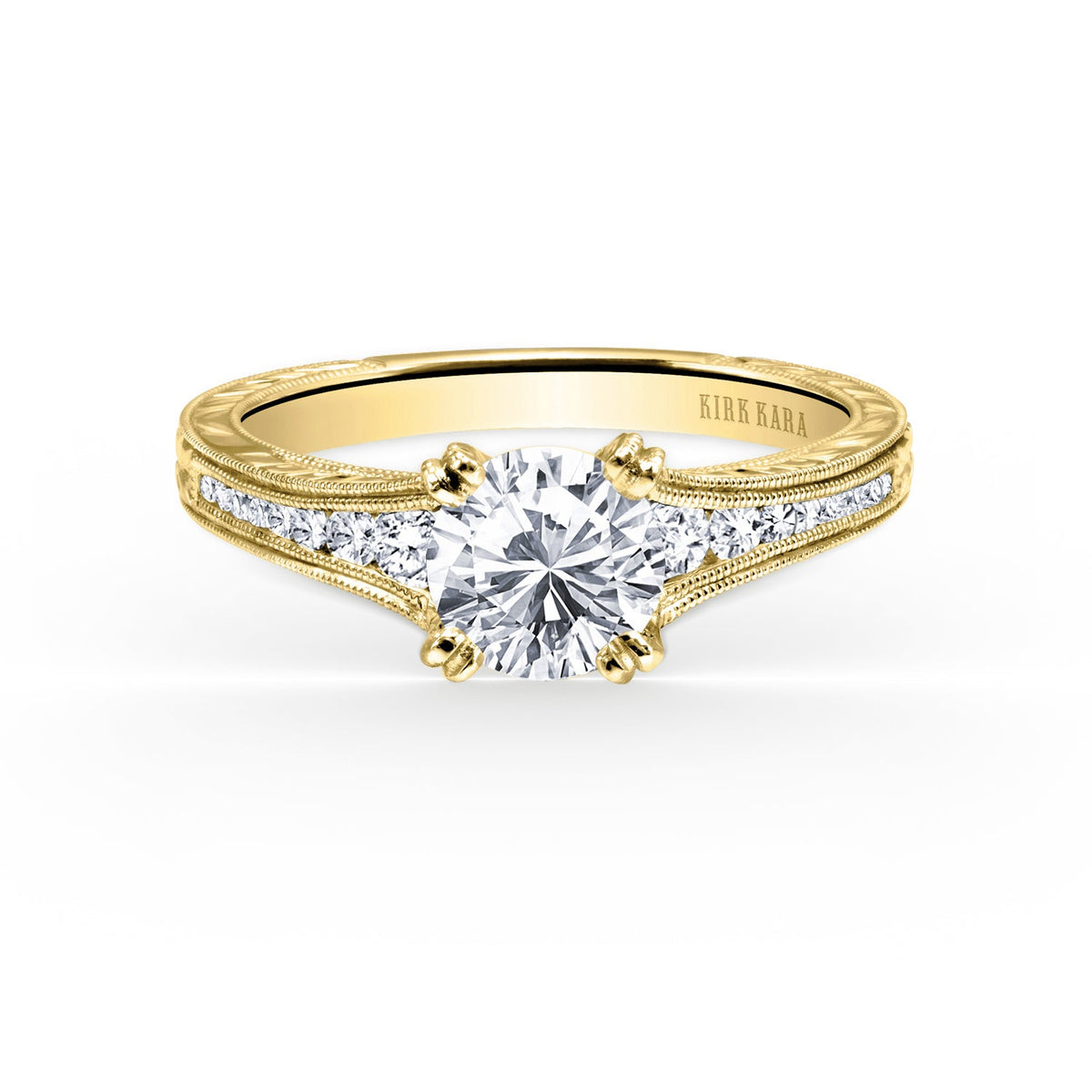 Channel Set Graduated Diamond Engagement Ring