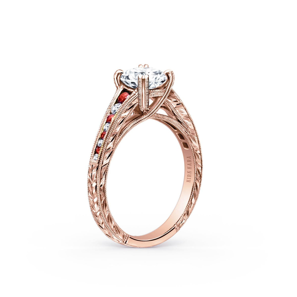 Ruby Channel Set Diamond Engagement Ring