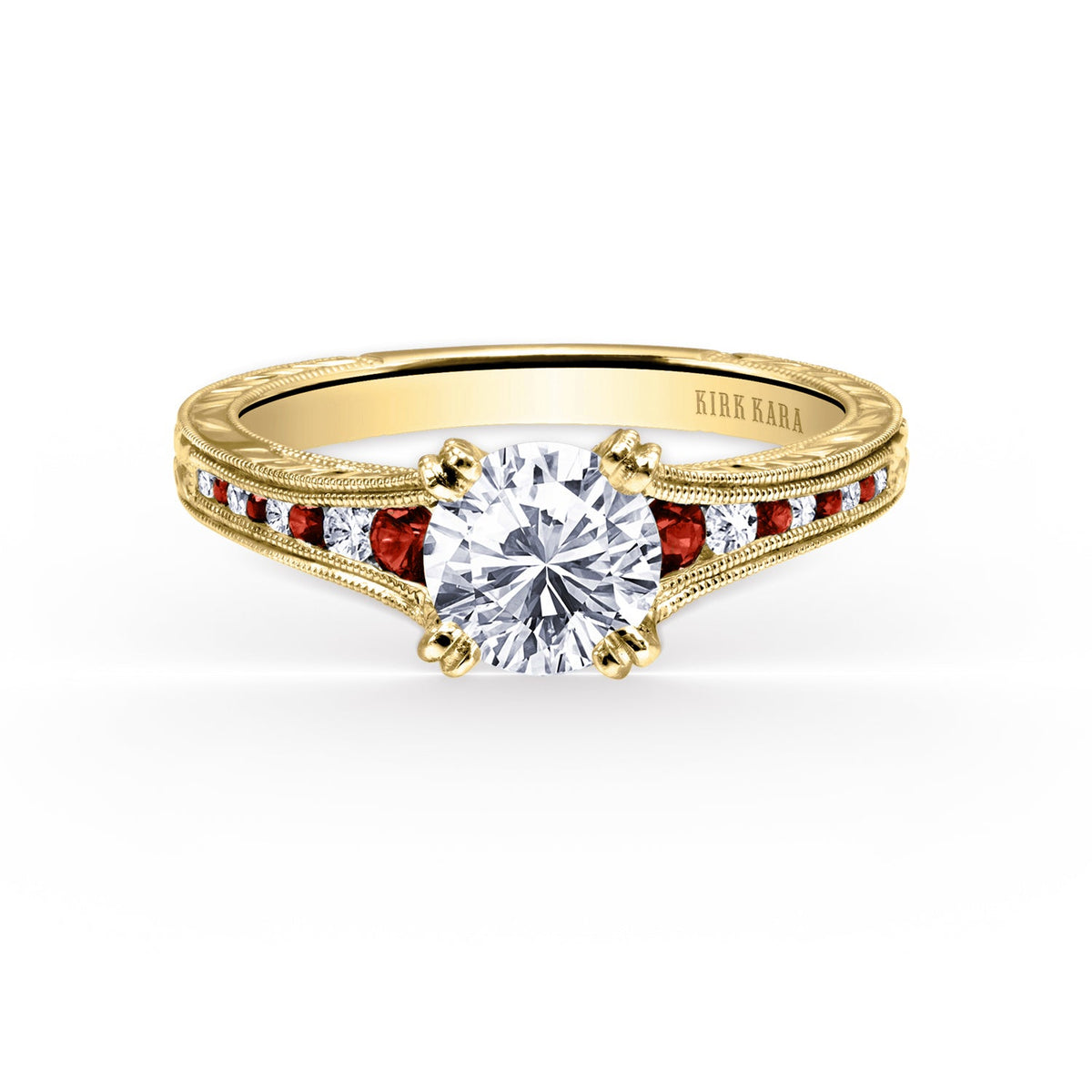 Ruby Channel Set Diamond Engagement Ring