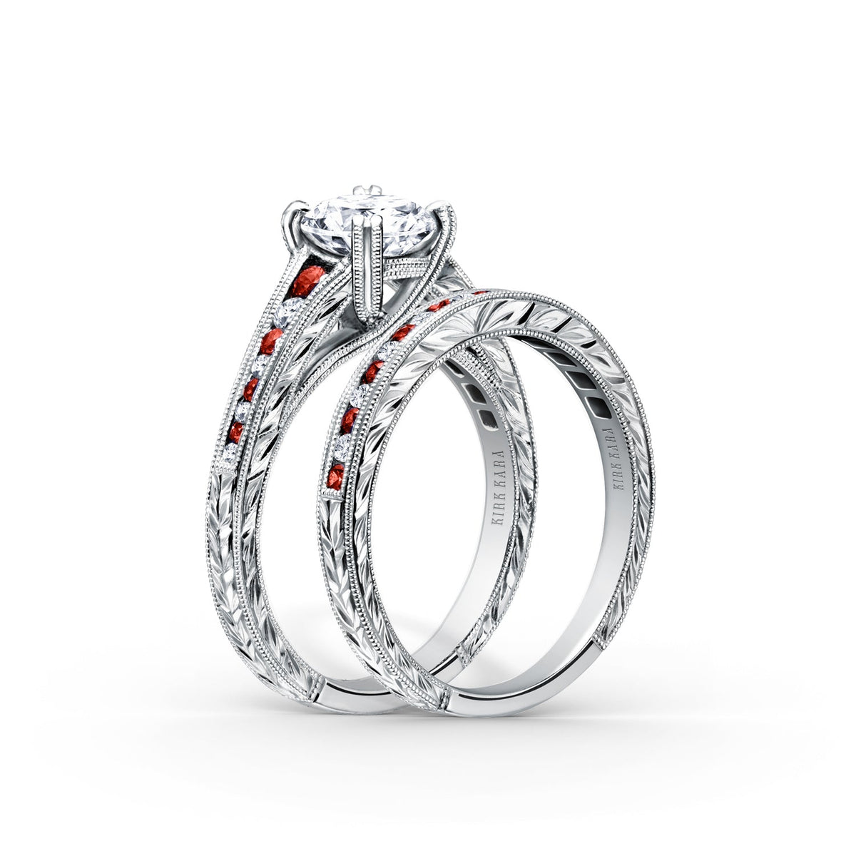 Ruby Channel Set Diamond Engagement Ring