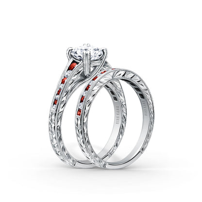 Ruby Channel Set Diamond Engagement Ring