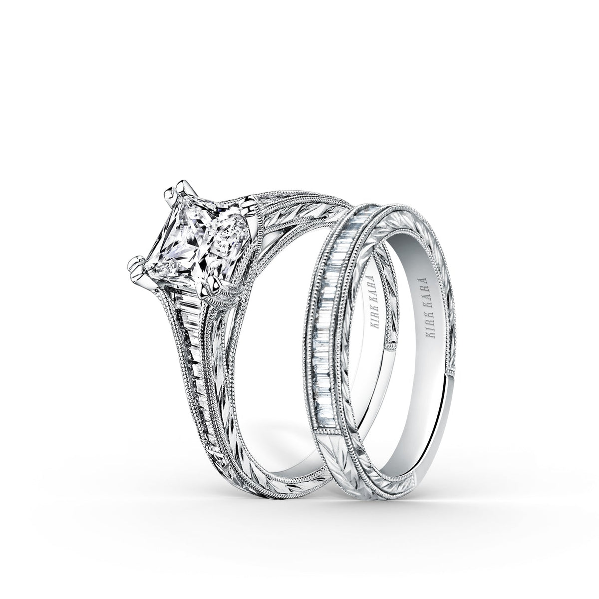 Channel Set Graduated Baguette Diamond Engagement Ring