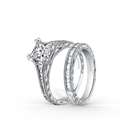 Channel Set Graduated Baguette Diamond Engagement Ring
