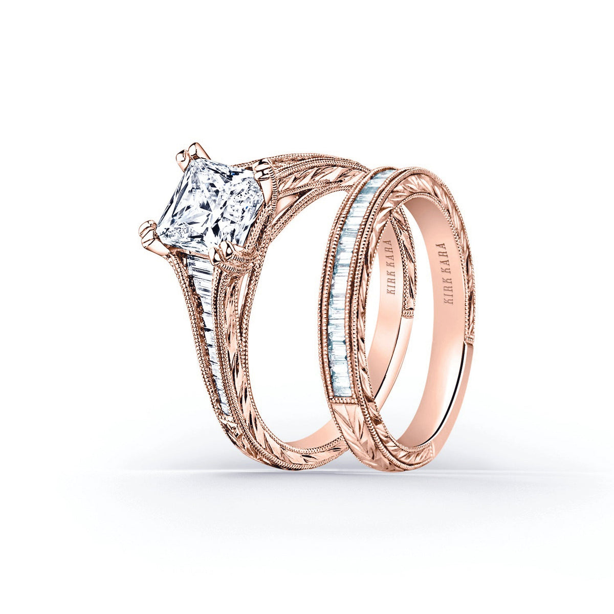 Channel Set Graduated Baguette Diamond Engagement Ring