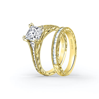 Channel Set Graduated Baguette Diamond Engagement Ring