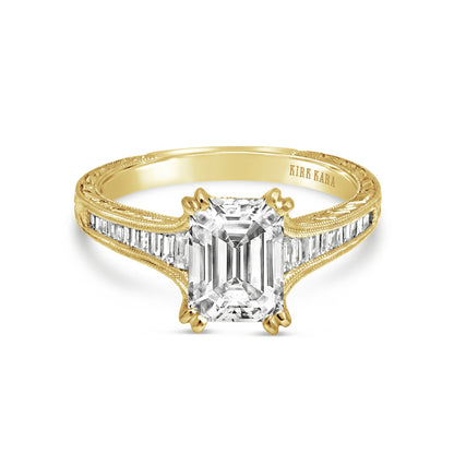 Channel Set Graduated Baguette Diamond Engagement Ring