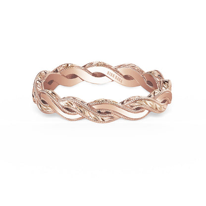 Wheat Hand Engraved Twist Wedding Band
