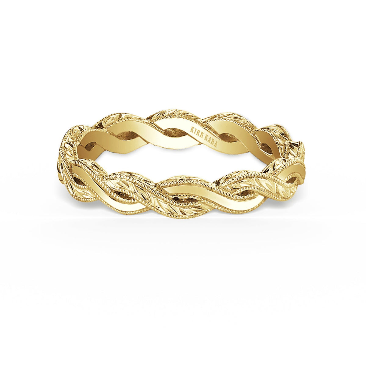 Wheat Hand Engraved Twist Wedding Band