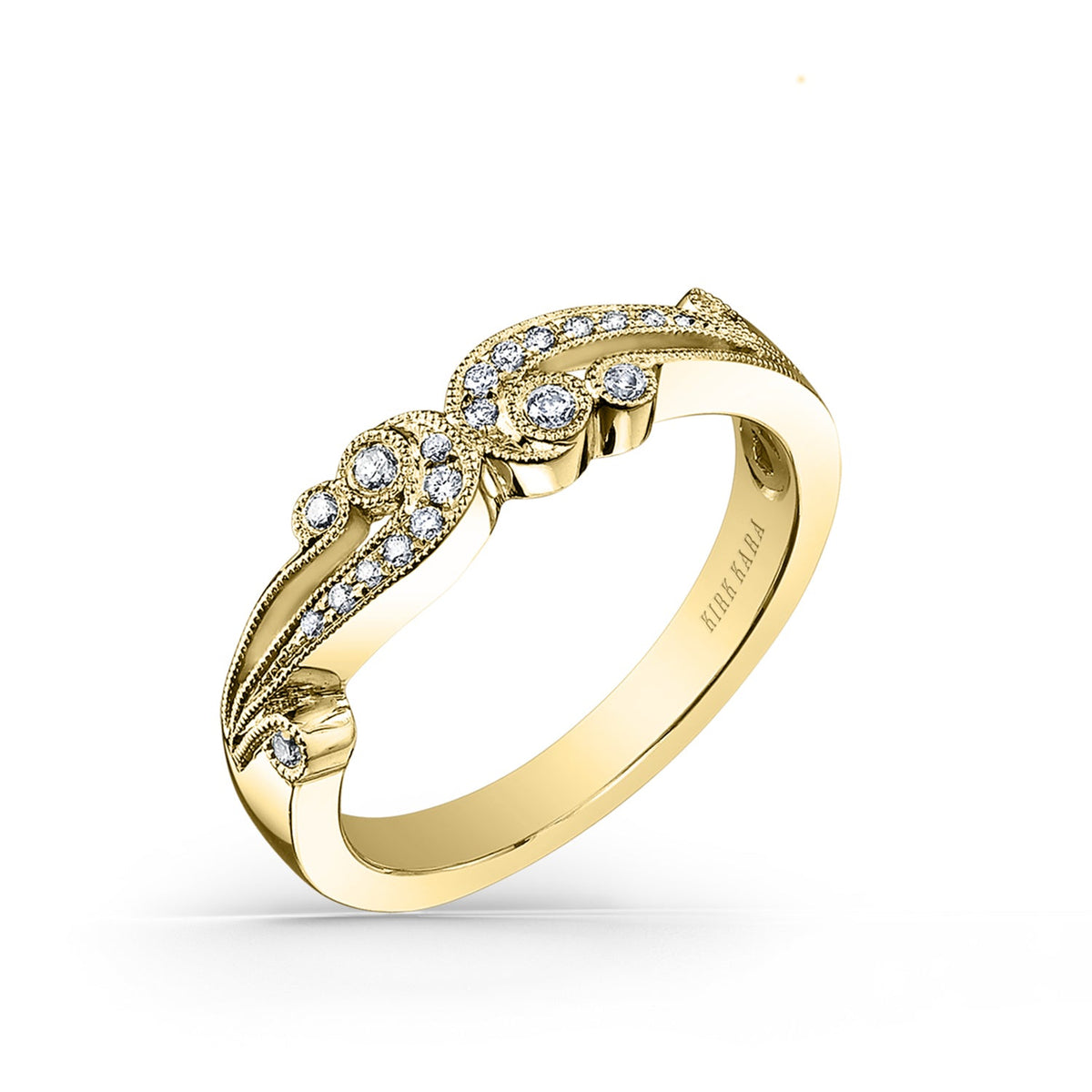 Artistic Waves Diamond Milgrain Wedding Band