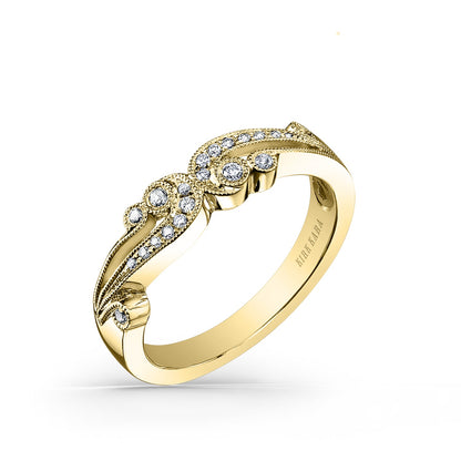 Artistic Waves Diamond Milgrain Wedding Band