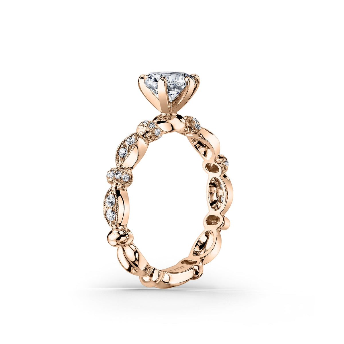 Diamond Designer Geometric Bar Solitaire Engagement Ring