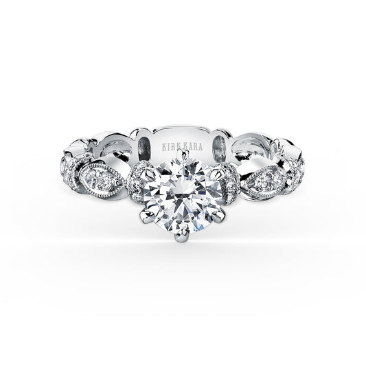 Diamond Designer Geometric Bar Solitaire Engagement Ring
