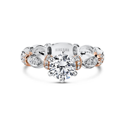 Diamond Designer Geometric Bar Solitaire Engagement Ring