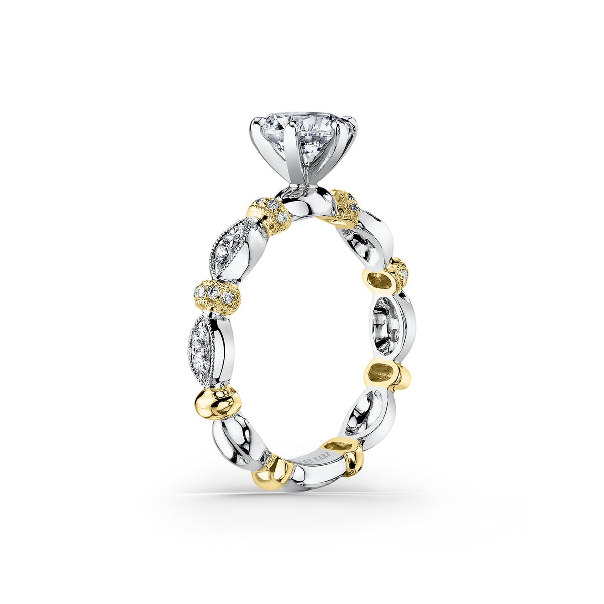 Diamond Designer Geometric Bar Solitaire Engagement Ring