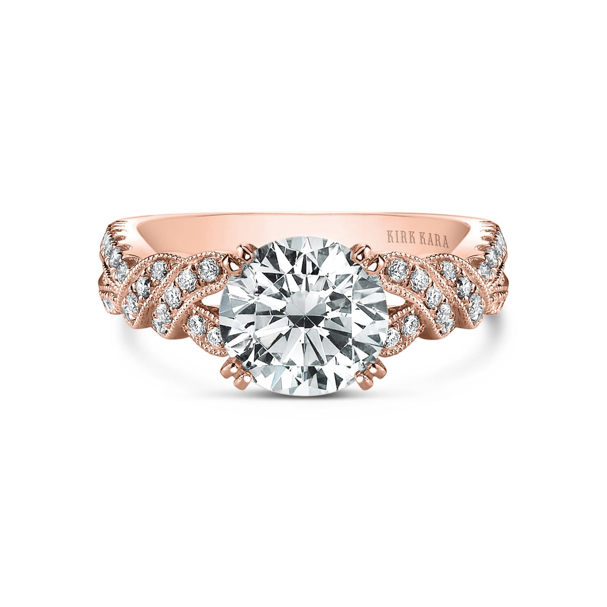 Twist Split Shank Diamond Engagement Ring