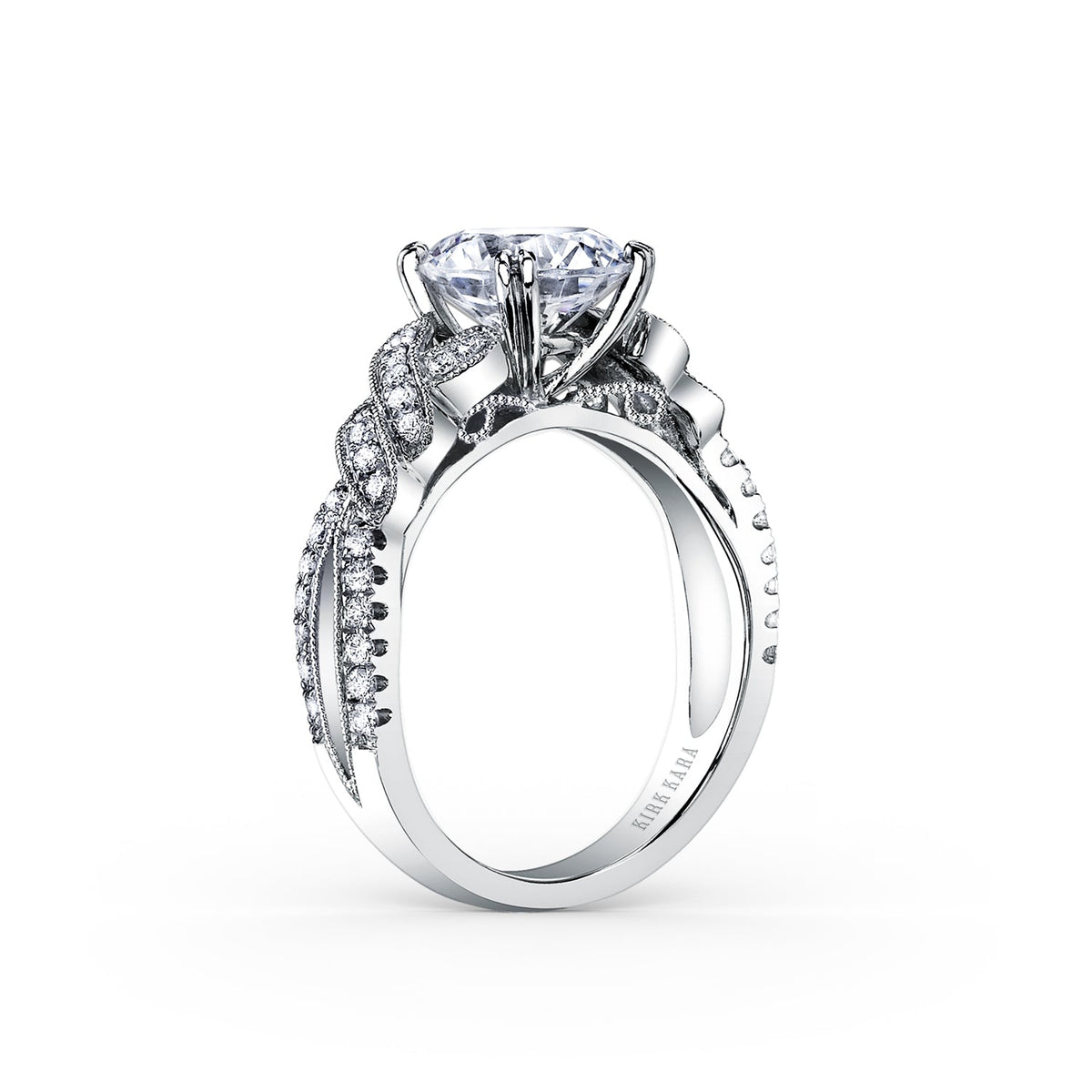 Twist Split Shank Diamond Engagement Ring