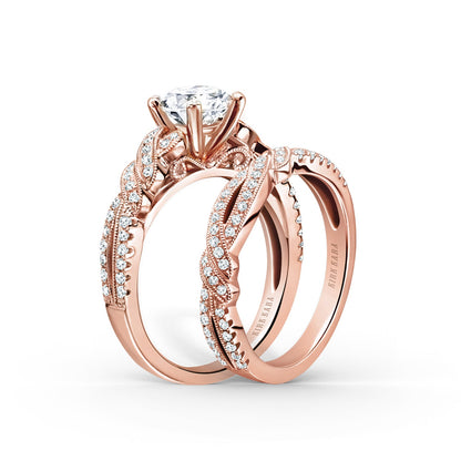 Split Shank Ribbon Diamond Wedding Band