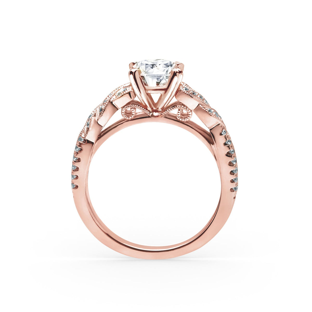 Split Shank Ribbon Diamond Engagement Ring