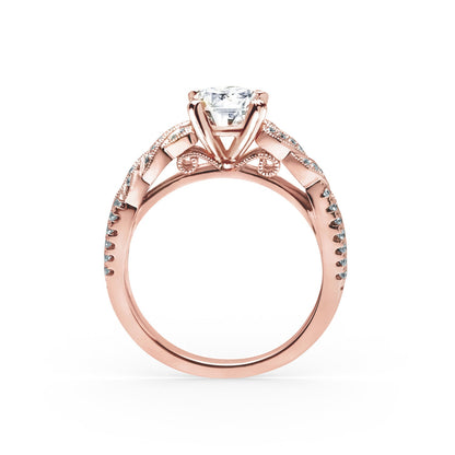 Split Shank Ribbon Diamond Engagement Ring