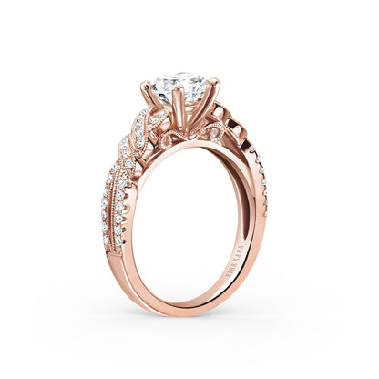 Split Shank Ribbon Diamond Engagement Ring