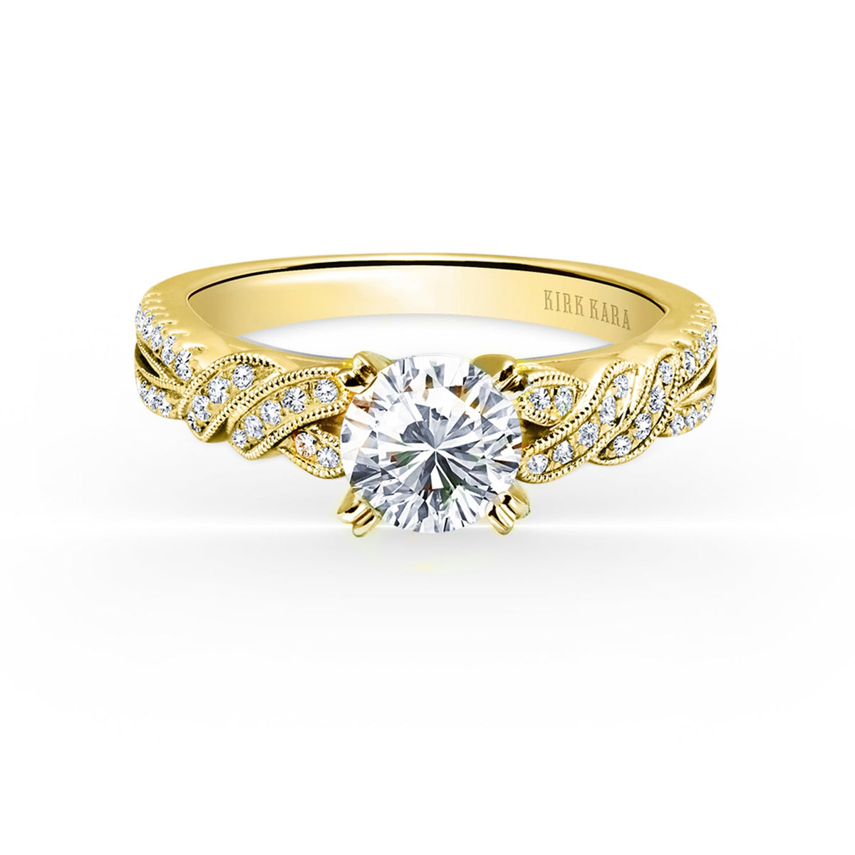Split Shank Ribbon Diamond Engagement Ring