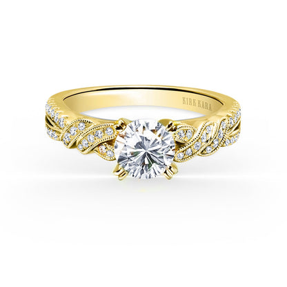 Split Shank Ribbon Diamond Engagement Ring