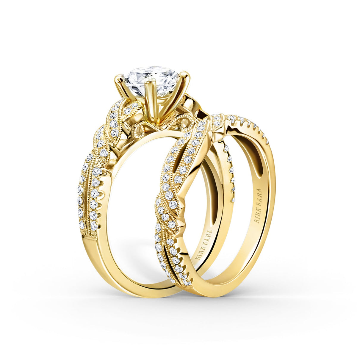 Split Shank Ribbon Diamond Wedding Band