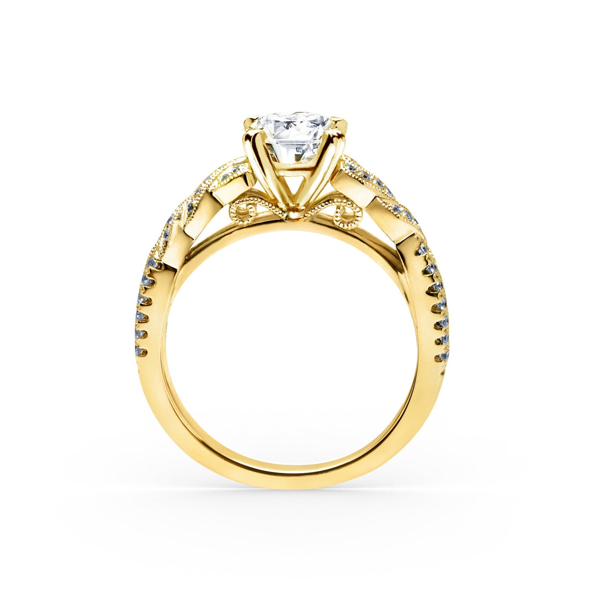 Split Shank Ribbon Diamond Engagement Ring
