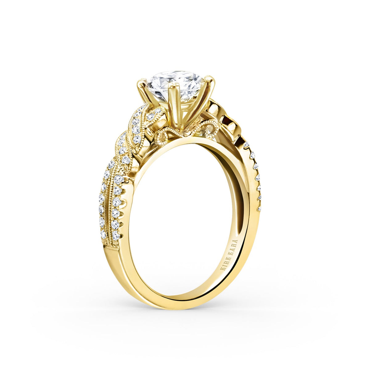 Split Shank Ribbon Diamond Engagement Ring