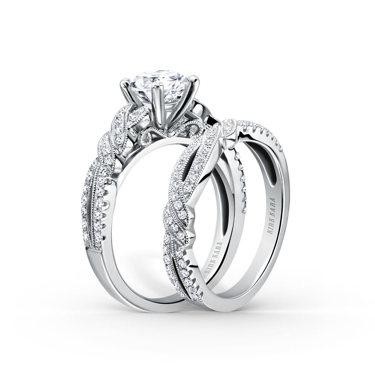Split Shank Ribbon Diamond Engagement Ring