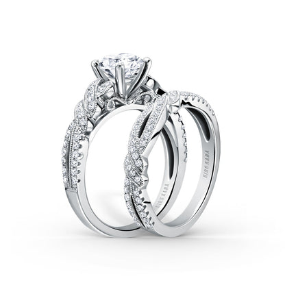 Split Shank Ribbon Diamond Engagement Ring