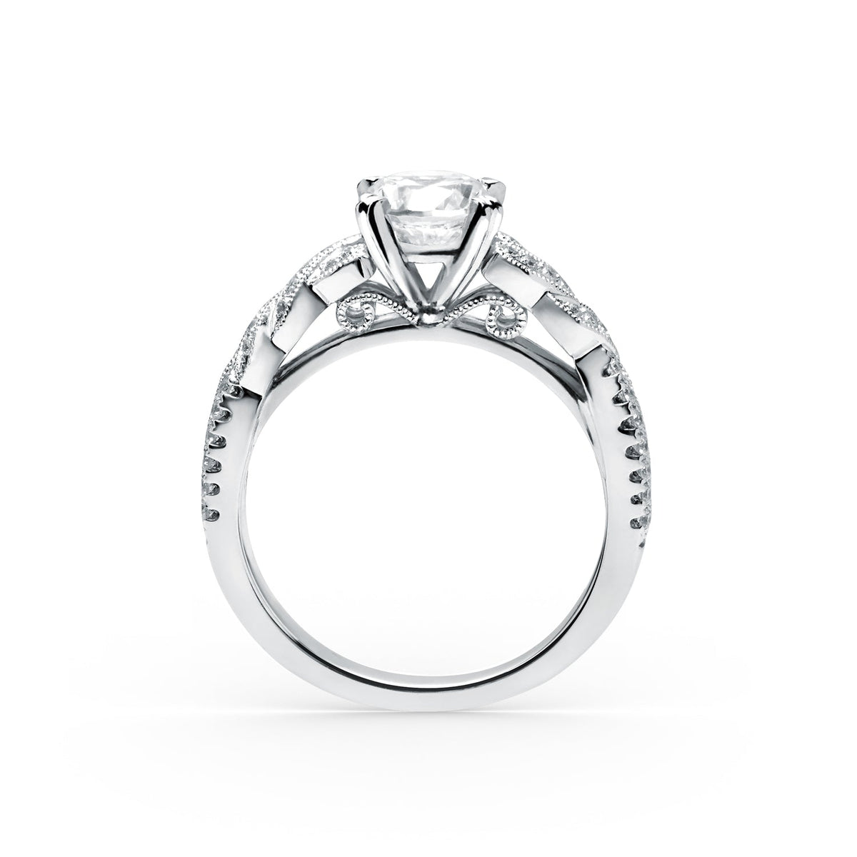 Split Shank Ribbon Diamond Engagement Ring