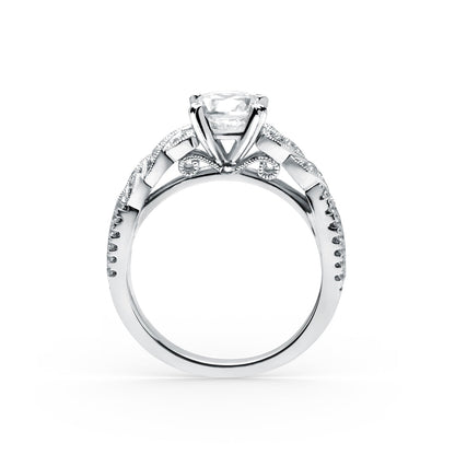 Split Shank Ribbon Diamond Engagement Ring