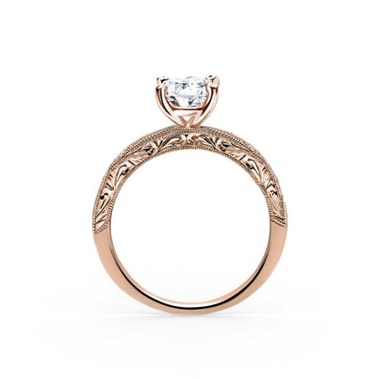 Channel Set Artful Ruby Diamond Engagement Ring