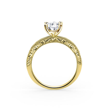 Channel Set Artful Ruby Diamond Engagement Ring