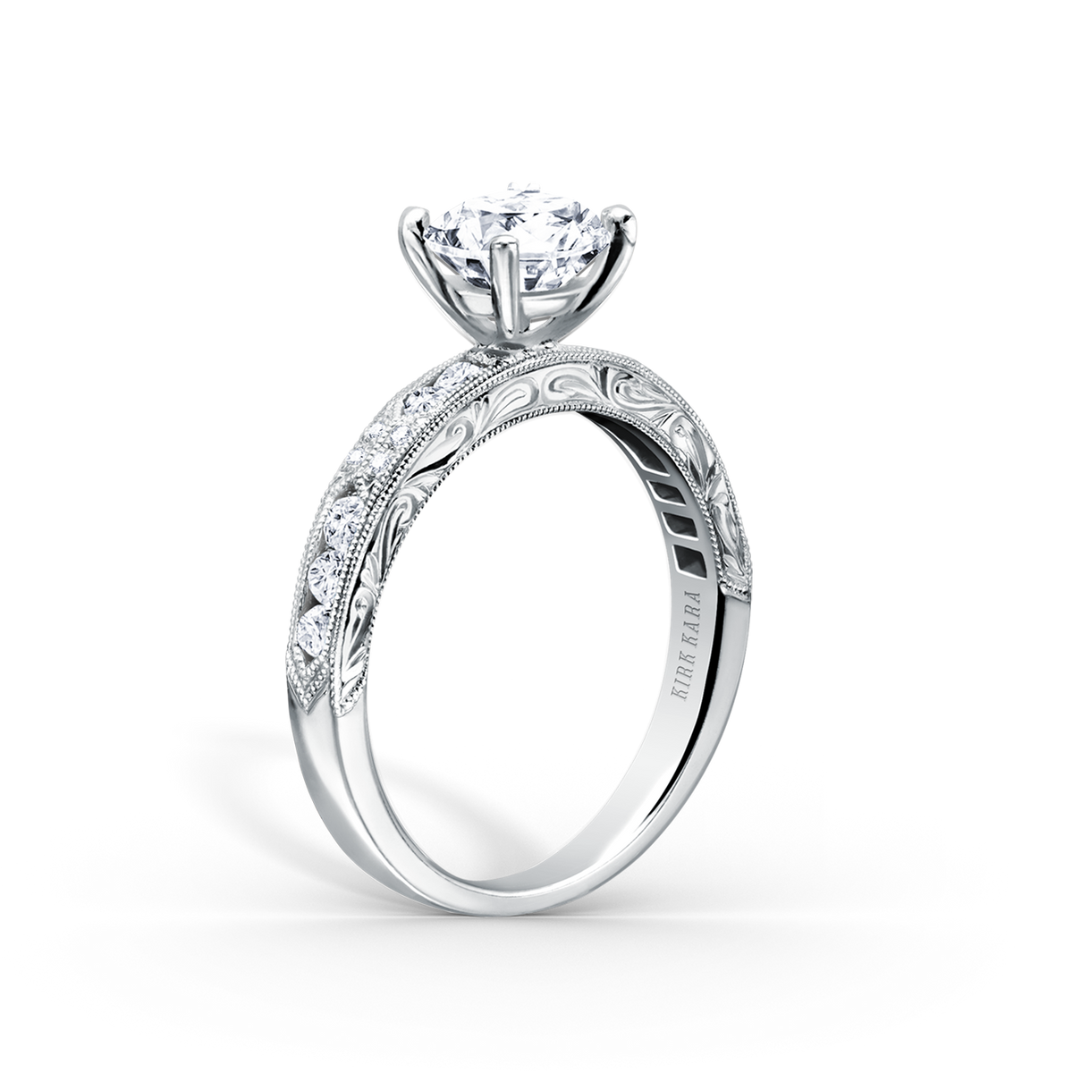 Channel Set Artful Diamond Engagement Ring