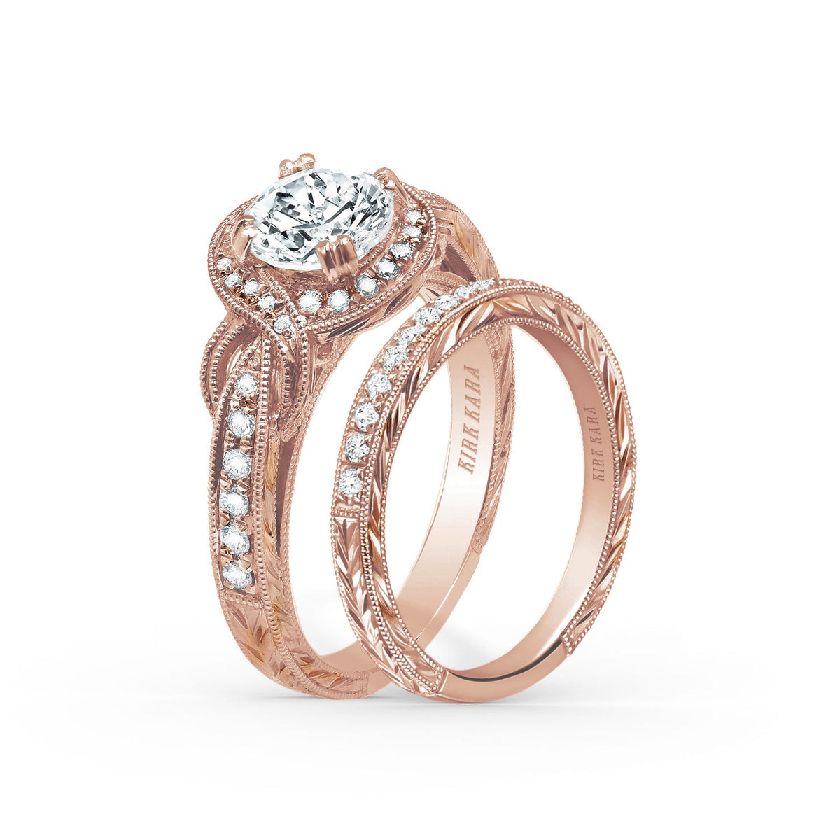 Joyful Twist Halo Diamond Engagement Ring