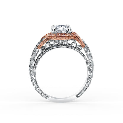 Joyful Twist Halo Diamond Engagement Ring