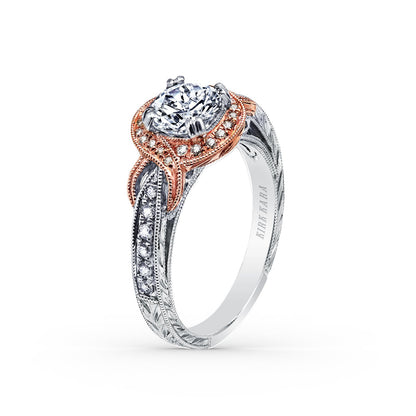 Joyful Twist Halo Diamond Engagement Ring