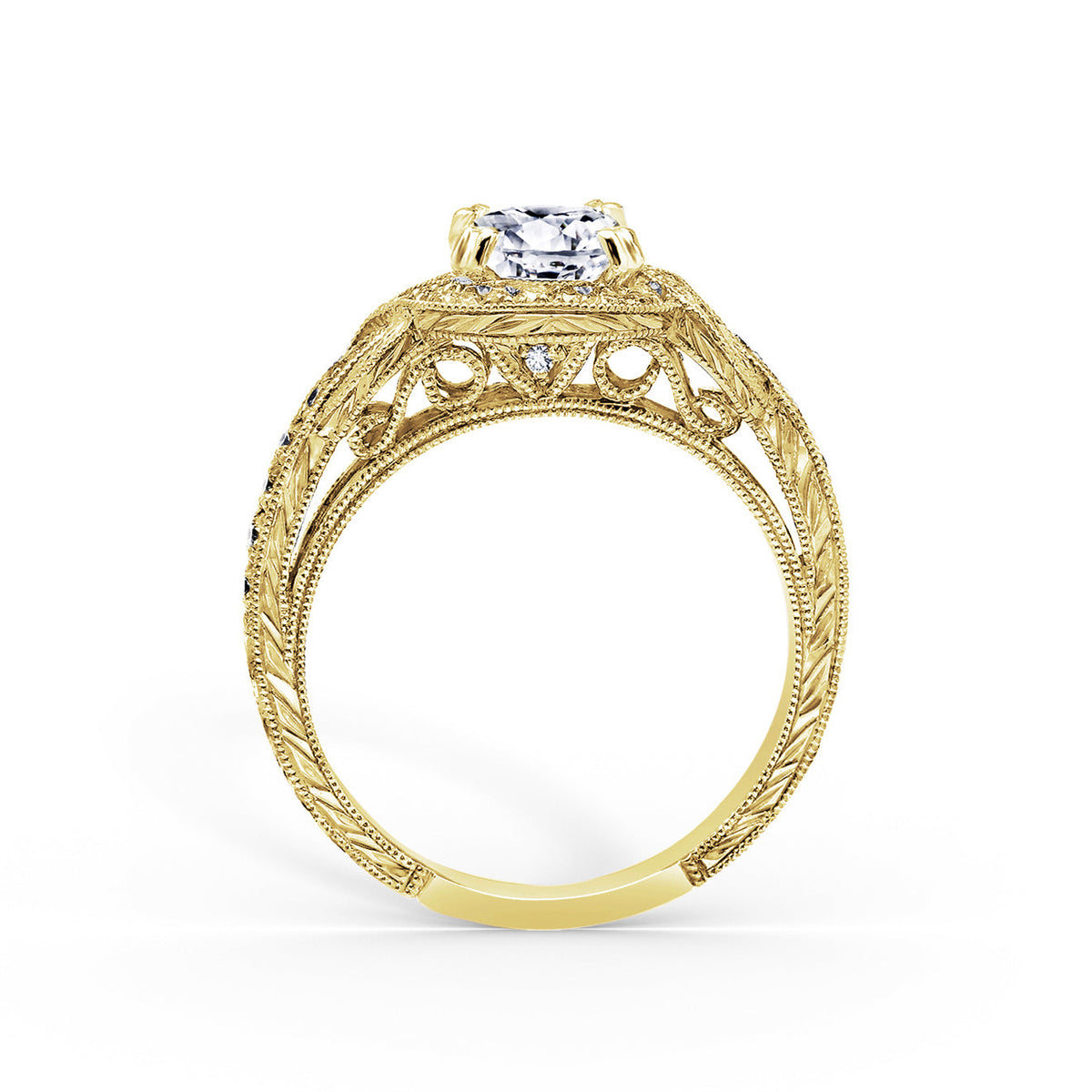 Joyful Twist Halo Diamond Engagement Ring