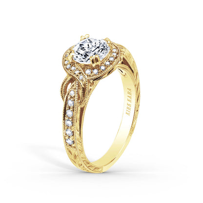 Joyful Twist Halo Diamond Engagement Ring