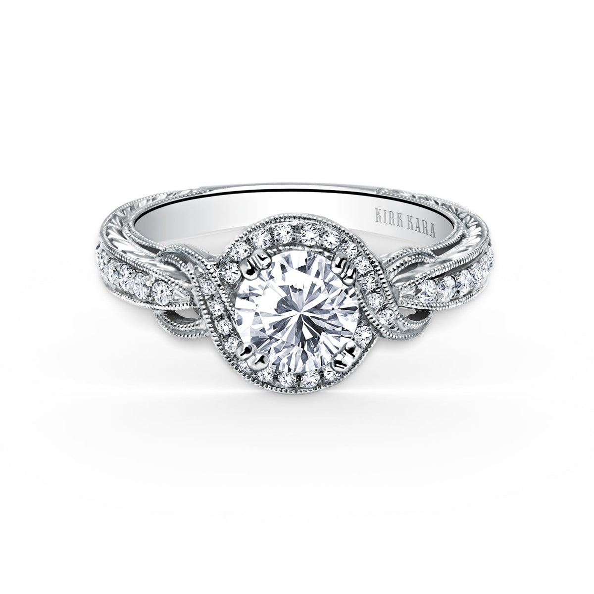 Joyful Twist Halo Diamond Engagement Ring