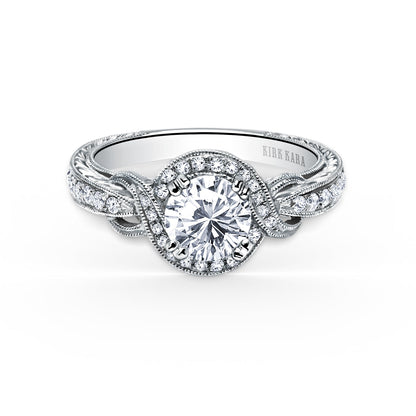 Joyful Twist Halo Diamond Engagement Ring