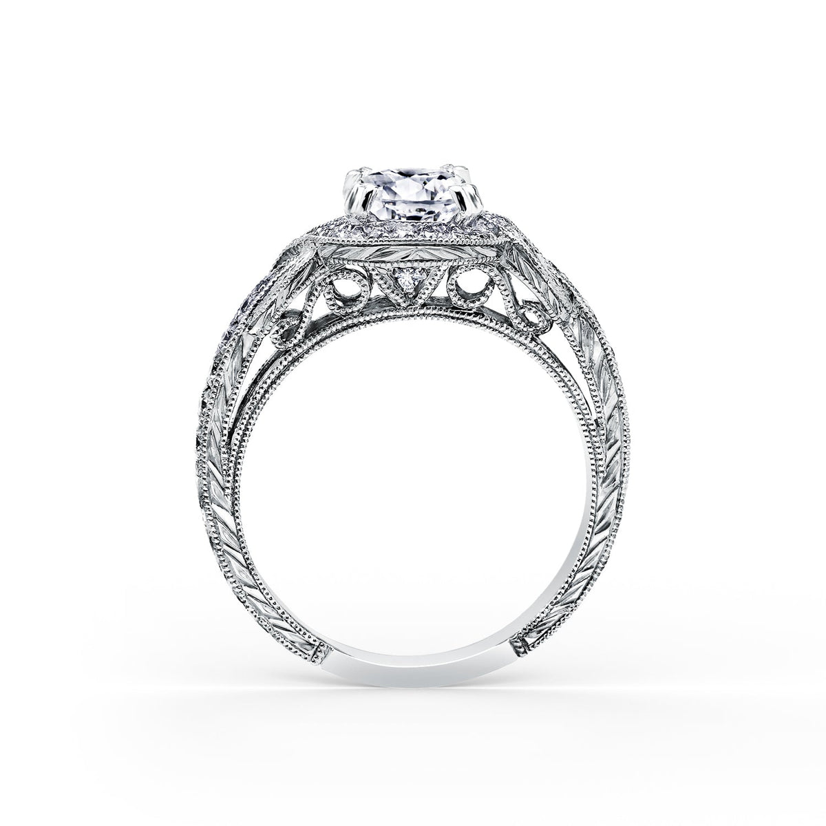 Joyful Twist Halo Diamond Engagement Ring