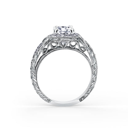 Joyful Twist Halo Diamond Engagement Ring