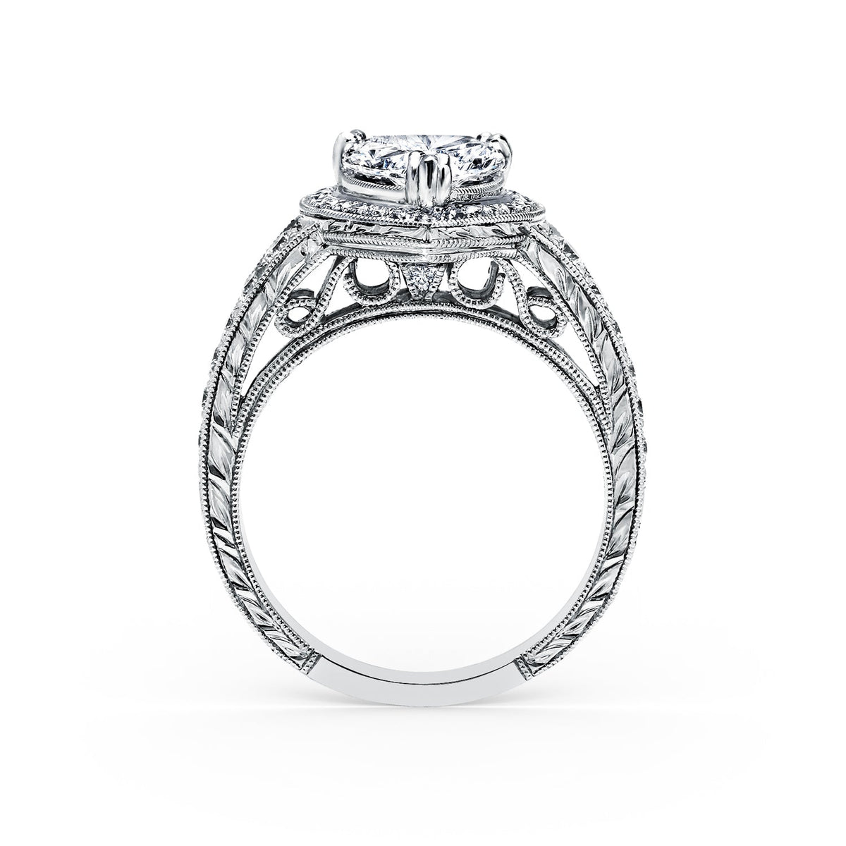 Elegant Pear Halo Diamond Engagement Ring