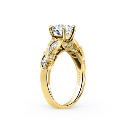Botanical Floral Marquise Diamond Engagement Ring