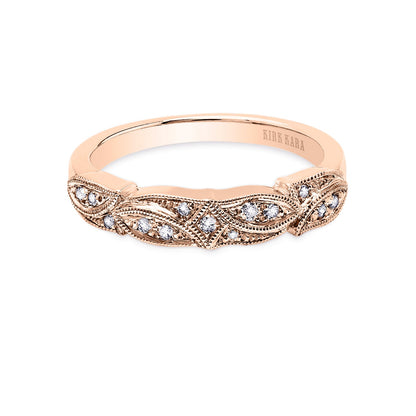 Pavé Leaf Floral Diamond Wedding Band
